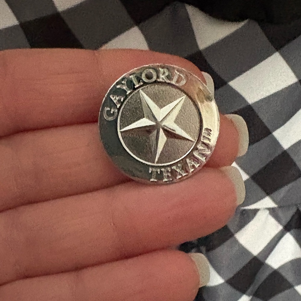 GAYLORD TEXAN Western Hat Pin, Tie Tac, Texas Lapel Pin, Purse Decor Silvertone